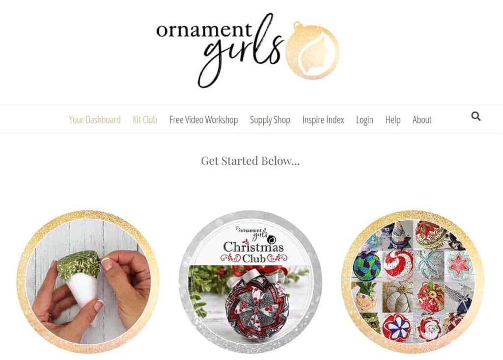 Ornament Girls landing page.