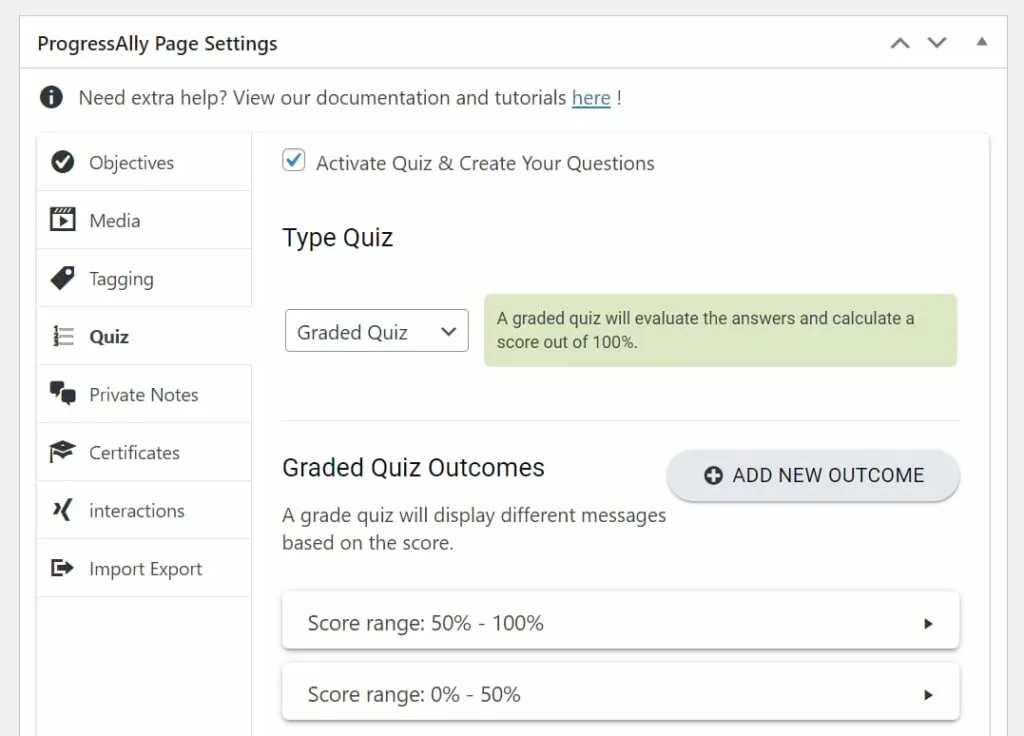 AccessAlly – Create graded quizzes for training modules