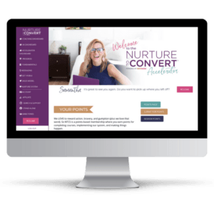 Computer with a screenshot of the Nurture to Convert welcome page