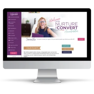 Computer with a screenshot of the Nurture to Convert welcome page