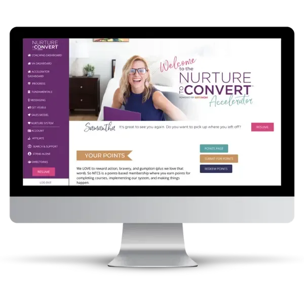 Nurture-to-convert-membership-model-example - AccessAlly Screenshot of the Nurture to Convert membership model example