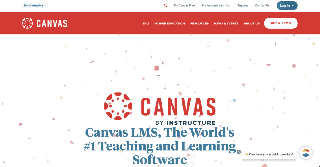 Screenshot of Canvas' website to help you choose the best learning management systems