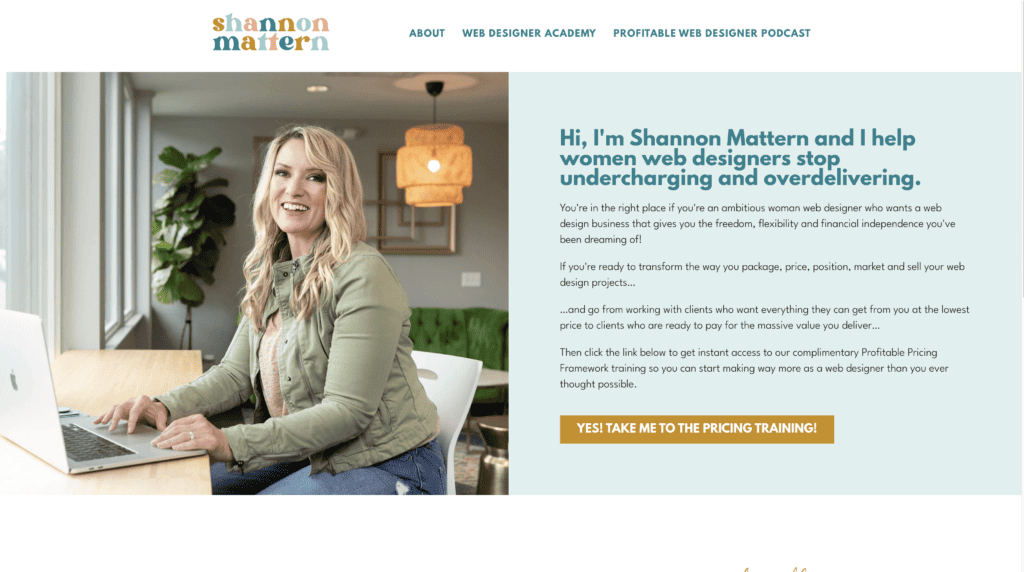 Screenshot of Shannon Matterns Online Course with WordPress 