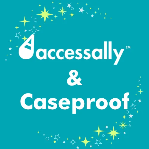 Text with AccessAlly and Caseproof logos