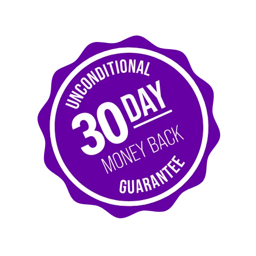 Dark Violet 30 Day Guarantee image - AccessAlly Unconditional 30 day money back guarantee image