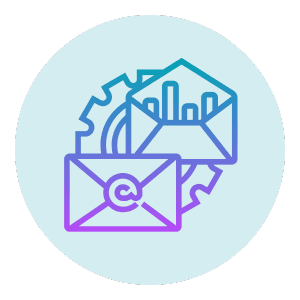 Preferences Updated Icon - AccessAlly Decorative image of email with gears and a letter
