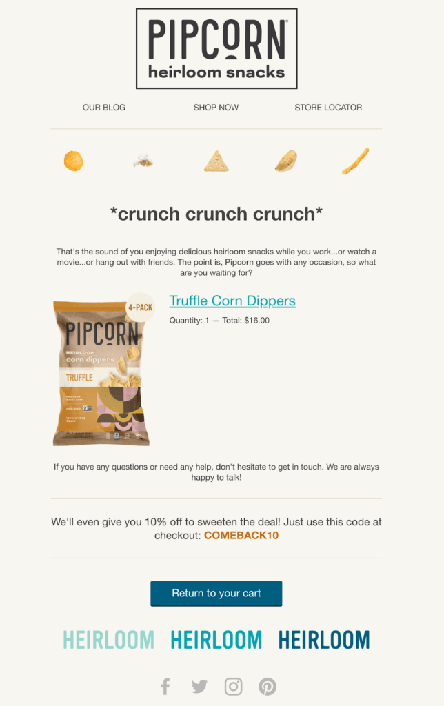 abandoned cart email coupne example - AccessAlly