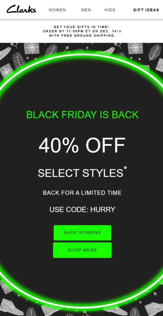 black friday holiday themed coupon example - AccessAlly