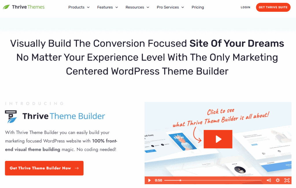 Thrive Theme Builder homescreen - AccessAlly